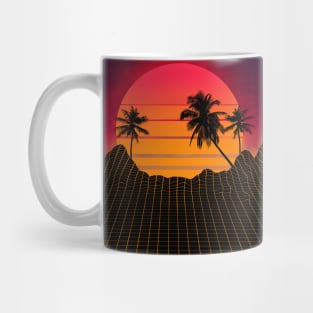 retrowave 80s art style Mug